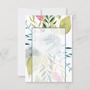 Budget-Hochzeit mit blauer Aquarell-Blumen  Einladung