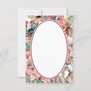 Budget-Hochzeit mit orangefarbenem Aquarell-Blumen Einladung