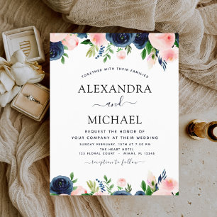 Budget Hochzeit Navy Blush Pink Blues