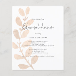 Budget Hochzeit Probe Dinner Foliage Einladung