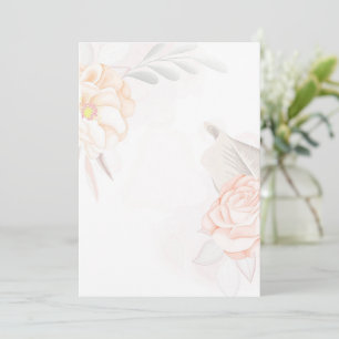 Budget-Hochzeit Rosa Rosen Leer  Einladung