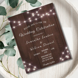 Budget Hochzeit rustikale Holz String Lights Elega