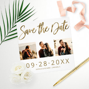 Budget-Hochzeit Save-The-Date 3-Foto-Collage Fotodruck