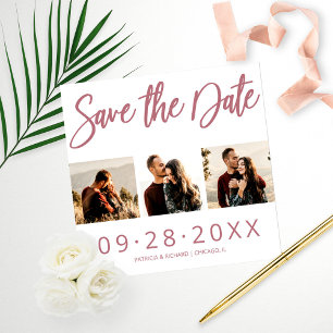 Budget-Hochzeit Save-The-Date 3-Foto-Collage Fotodruck