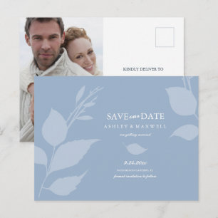 Budget Hochzeit speichern das Datum trostlos blau Ankündigungspostkarte
