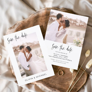 Budget Hochzeit Speichern Sie das Date Foto Minima