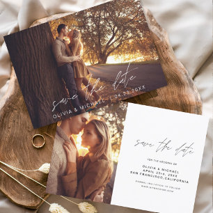 Budget Hochzeit Speichern Sie das Date Foto Minima