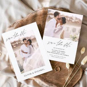 Budget Hochzeit Speichern Sie das Date Foto Minima Flyer
