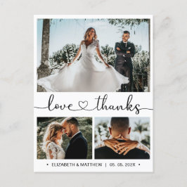 Budget Hochzeit Vielen Dank 3 Foto Collage Postcar Postkarte