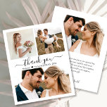 Budget Hochzeit Vielen Dank Script Foto Collage Ca<br><div class="desc">Budget, Modernes, elegantes Script 3 Foto Collage Wedding Vielen Dank personalisiert günstigen günstigen Low Budget dünnen Karte. Stilvolle Hochzeit danke Ihnen Vorlage mit 3 Foto auf der Vorderseite und 1 Foto auf der Rückseite. ***BEACHTE! *** HAUSHALTSPAPIER/FLYER IST PAPIERTHIN. *** AKTUALISIEREN SIE DAS PAPIER FÜR EIN THICKER-PAPIER. *** Mit einem Dankeschön-Text...</div>