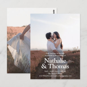 Budget-Hochzeit Vintage Elegant 2 Foto Postkarte
