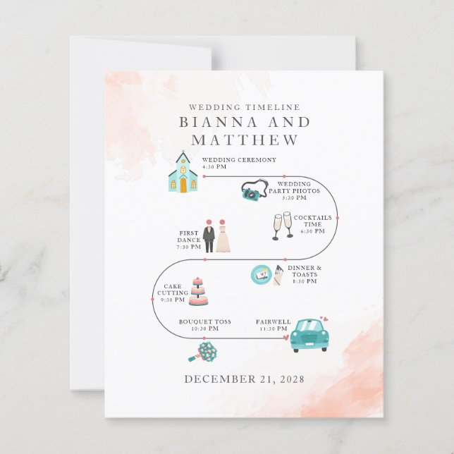 Budget Hochzeiten Icons Itinerary Elegantes Progra (Vorderseite)