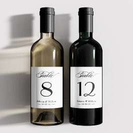 Budget Hochzeiten Tischnummer Wine Labels