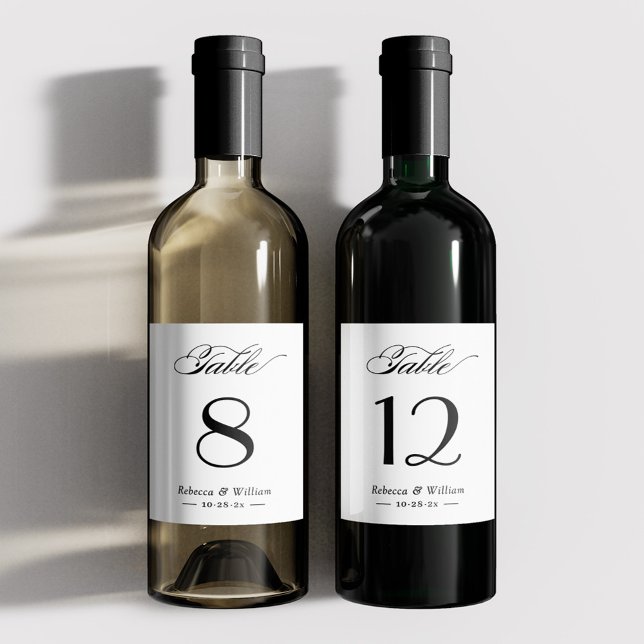 Budget Hochzeiten Tischnummer Wine Labels (Von Creator hochgeladen)