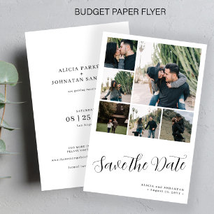 Budget-Hochzeits-Einladungskarte mit mehreren Foto Flyer