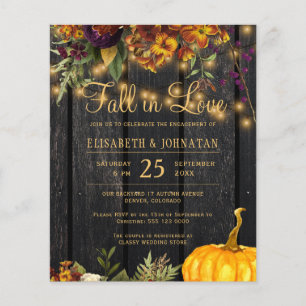 Budget-Hochzeitsankündigung im rustikalen Herbst-S Flyer