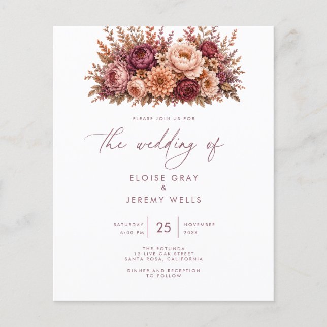 Budget-Hochzeitseinladung | Archer Flyer (Vorne)