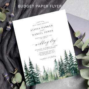 Budget-Hochzeitseinladung Wald aus rustikalen Kief Flyer