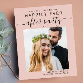 Budget Hochzeitsempfang Foto Save the Date blush