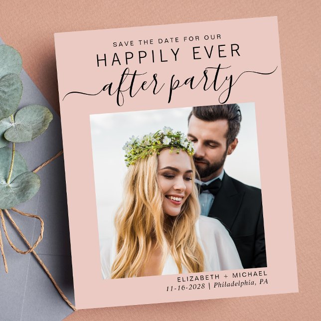 Budget Hochzeitsempfang Foto Save the Date blush (Your love story deserves a grand celebration!)