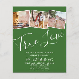 BUDGET Hochzeitsfarben Grüne Seite Olive Einladung