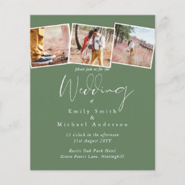 BUDGET Hochzeitsfarben Grüne Seite Olive Einladung