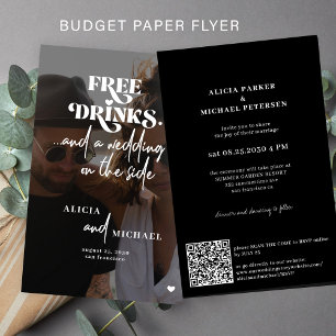 Budget Hochzeitsfeier-Foto-QR-RSVP-Einladung Flyer