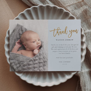 Budget-Hochzeitsfoto-Junge-Dankeskarten-Baby