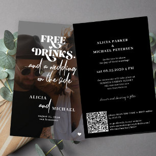 Budget-Hochzeitsfoto QR-RSVP-Einladung