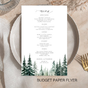 Budget-Hochzeitsmenü mit rustikalen Kiefern im Wal Flyer