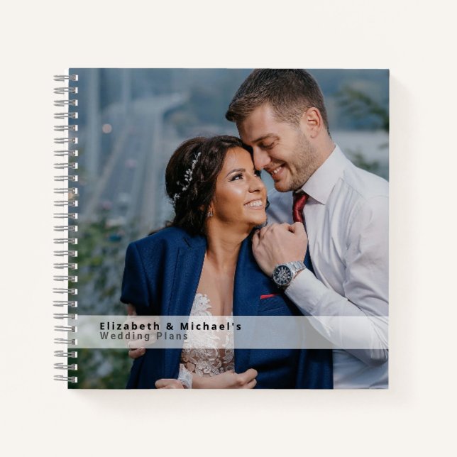 Budget Hochzeitsplaner Personalisiert Trendy Moder Notizbuch (Vorderseite)
