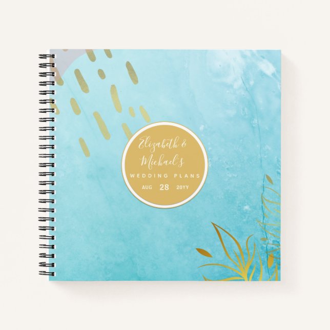 Budget Hochzeitsplaner Personalisiert Trendy Moder Notizbuch (Vorderseite)