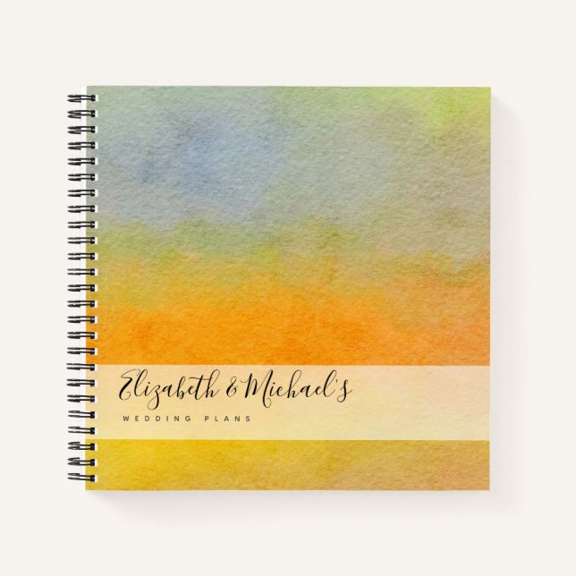 Budget Hochzeitsplaner Personalisiert Trendy Moder Notizbuch (Vorderseite)