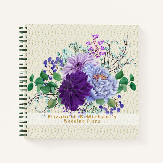 Budget Hochzeitsplaner Personalisiert Trendy Moder Notizbuch (Vorderseite)