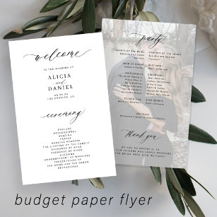 Budget Hochzeitsprogramm Weiß Schwarz Foto