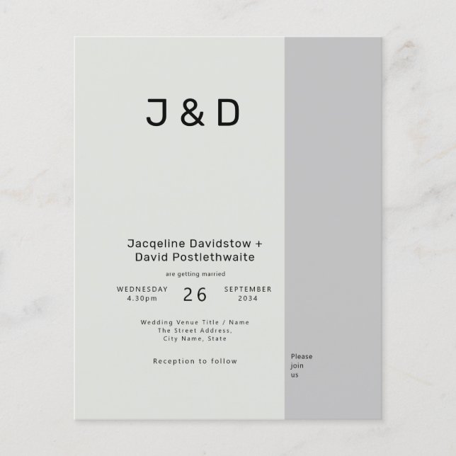 Budget Hochzeitssage grau Flyer (Vorne)