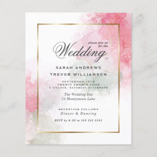 Budget Hochzeitssage Rose Rosa Alkohol Tinte