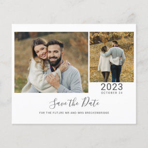 Budget-Hochzeitsskript 2 Fotos Karte zur Vorankünd