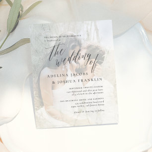 Budget-Hochzeitsskript-Kalligrafie-Einladungsfoto-