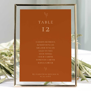 Budget Hochzeitsstichtabelle Burnt Orange