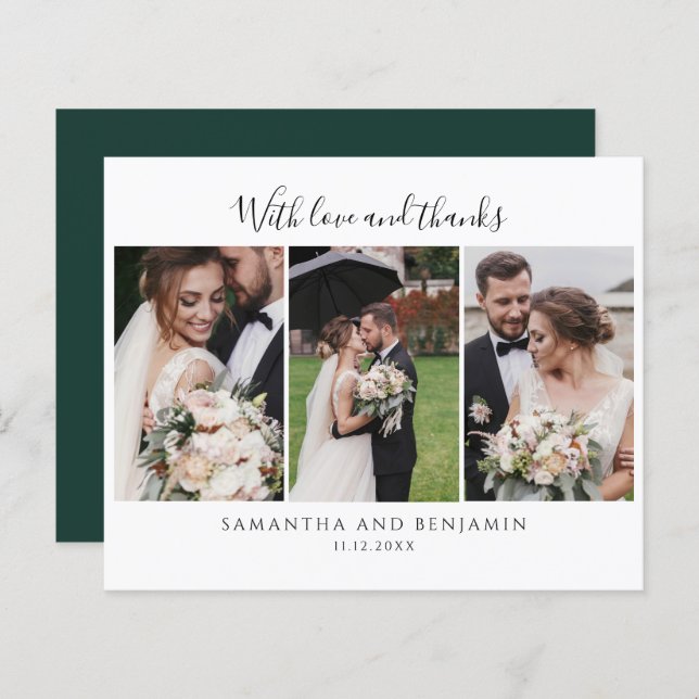 Budget Hochzeitstag Foto Collage Vielen Dank (Vorne/Hinten)