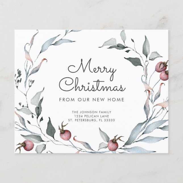 Budget Holiday Greenerenery Wreath Neue Adresskart (Vorderseite)