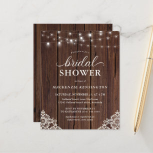 Budget Holz-Lichterkette Spitze Brautdusche