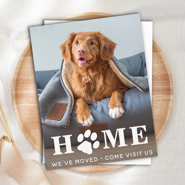 Budget Home Dog Moving Announcement Postcard (Von Creator hochgeladen)