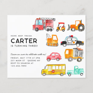 Budget Honk Beep Vroom Transportation Kind Geburts