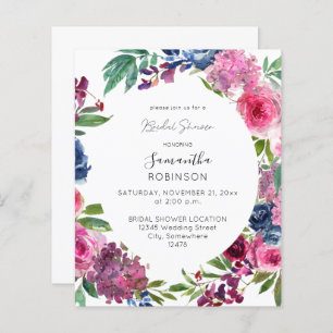 Budget Hot Pink & Navy Blue Floral Brautparty