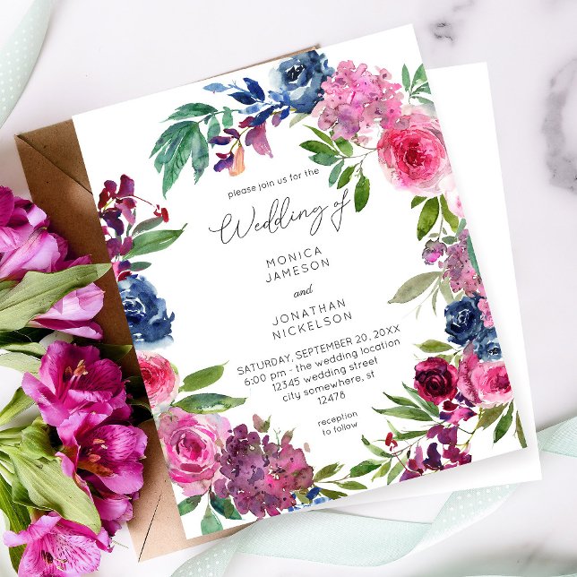 Budget Hot Pink & Navy Blue Floral Wedding (Von Creator hochgeladen)