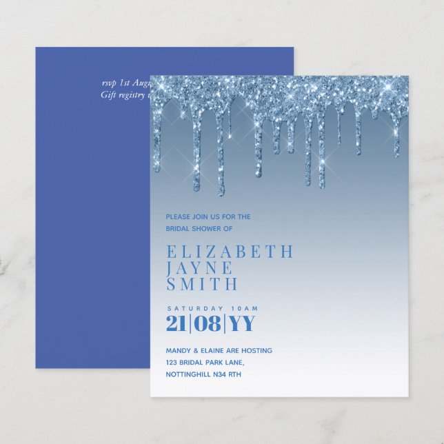 BUDGET Hübsch Girly Brautparty lädt Glitzer ein (Vorne/Hinten)