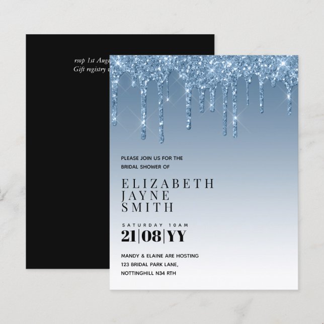 BUDGET Hübsch Girly Brautparty lädt Glitzer ein (Vorne/Hinten)