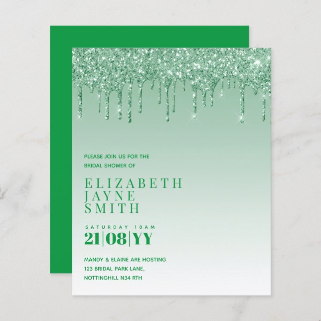 BUDGET Hübsch Girly Brautparty lädt Glitzer ein (Vorne/Hinten)